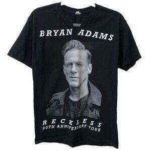 Bryan Adams Reckless 30th Anniversary Tour Black Tshirt Womens M